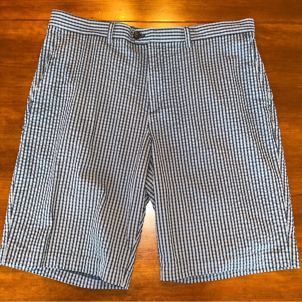 Banana Republic 11" Blue Emerson Seersucker cotton shorts Men's 36